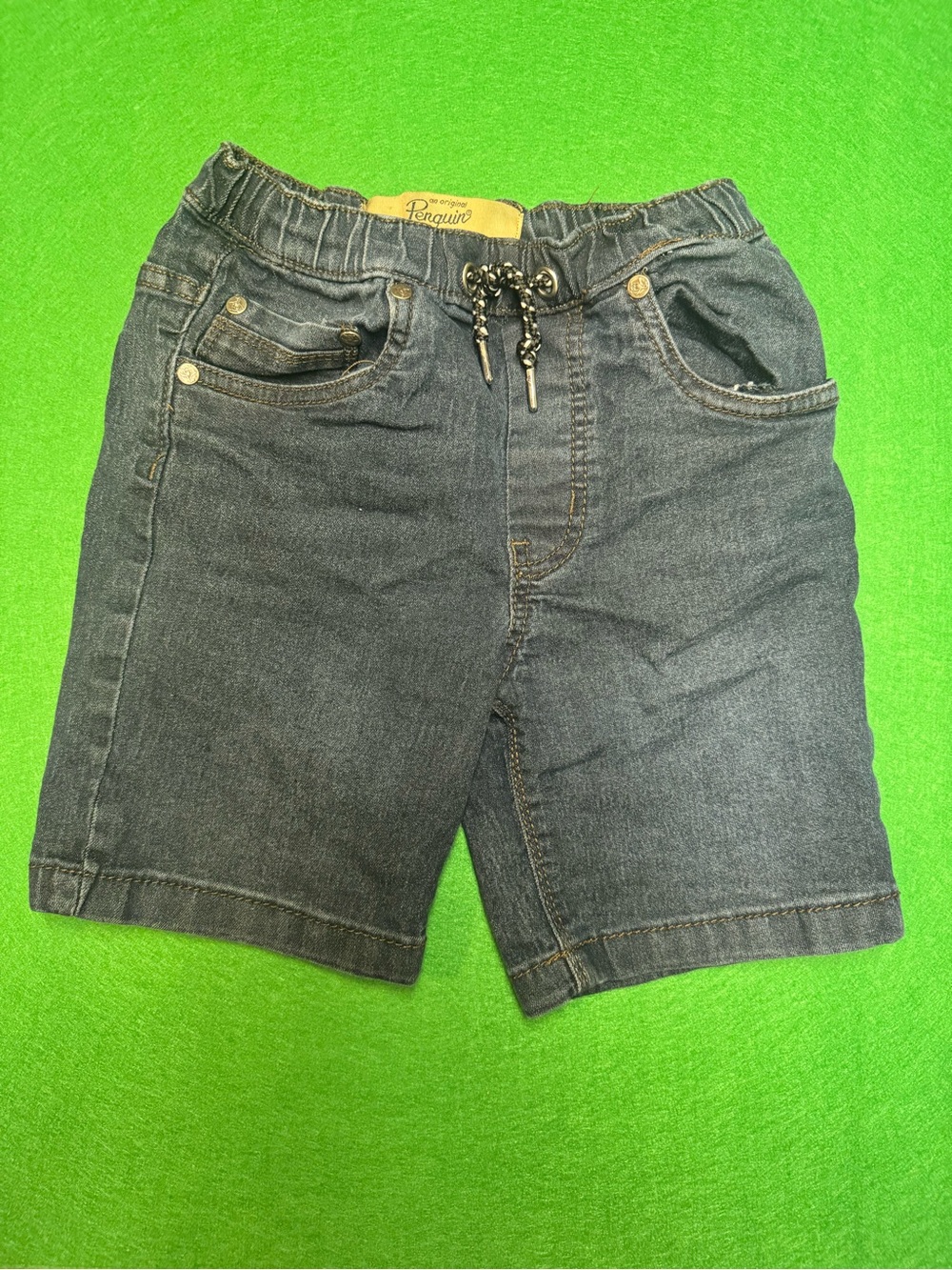 Original Penguin Blue Denim Casual Shorts with Drawstring